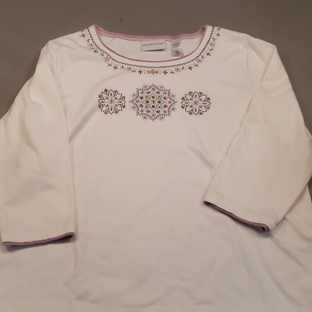 Alfred Dunner White, 3/4 sleeve